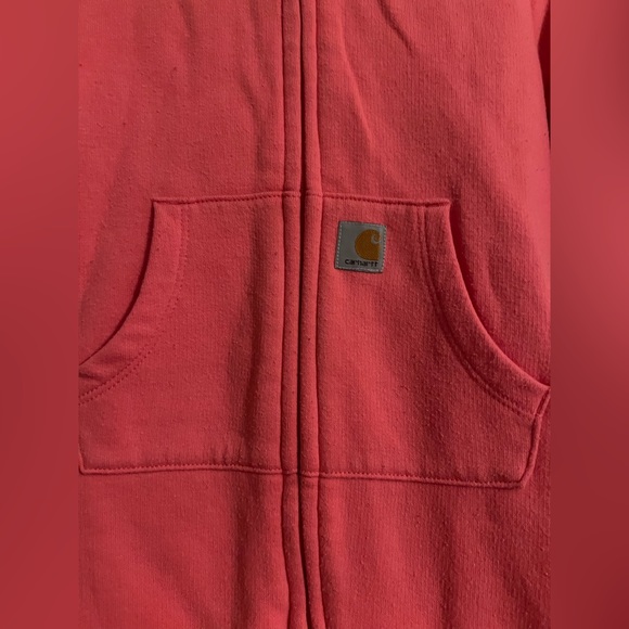 Carhartt Infant Long Sleeve Fleece Zip-Front Hooded Coverall, size 12 mo, pink - Picture 4 of 6